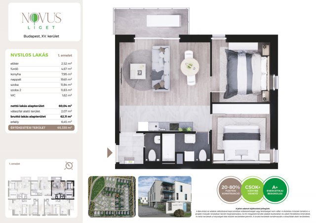 Eladó téglalakás, Budapesten, XV. kerületben, Kékszilva utcában