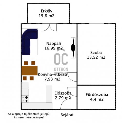 Eladó téglalakás, Tárnokon 72.99 M Ft, 2 szobás