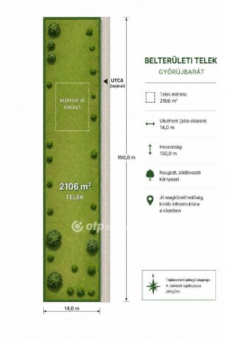 Eladó telek, Győrújbaráton 22.9 M Ft / költözzbe.hu