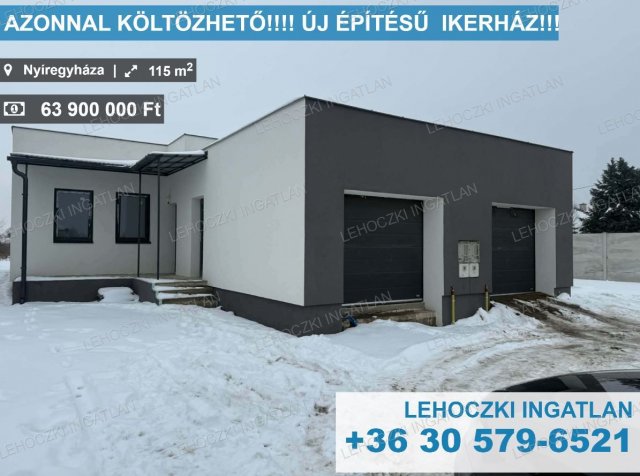 Eladó ikerház, Nyíregyházán 63.9 M Ft, 4 szobás