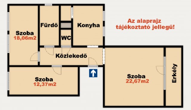 Eladó téglalakás, Kiskunhalason 38.9 M Ft, 3 szobás
