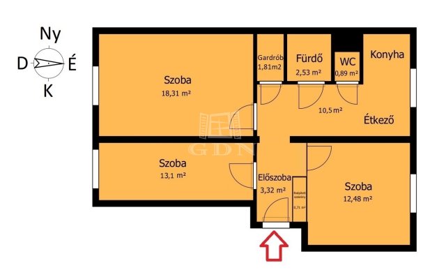 Eladó panellakás, Miskolcon 34.9 M Ft, 3 szobás
