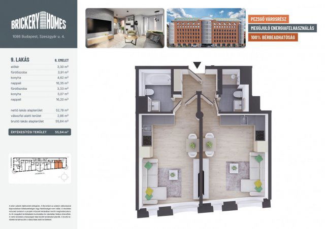 Eladó téglalakás, VIII. kerületben, Szeszgyár utcában