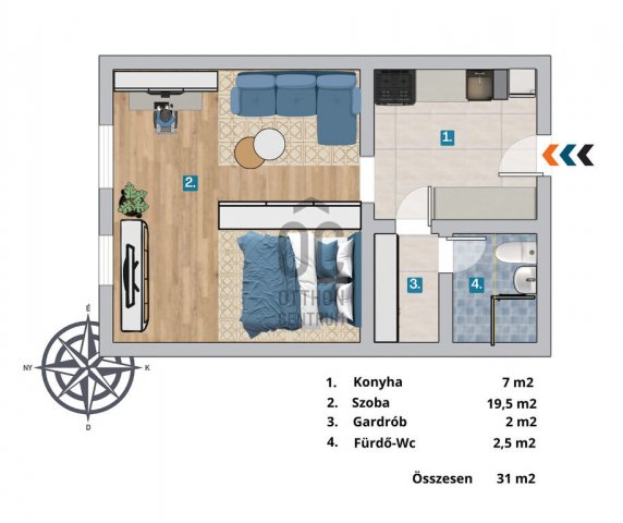 Eladó panellakás, Budapesten, III. kerületben 44.9 M Ft, 1 szobás
