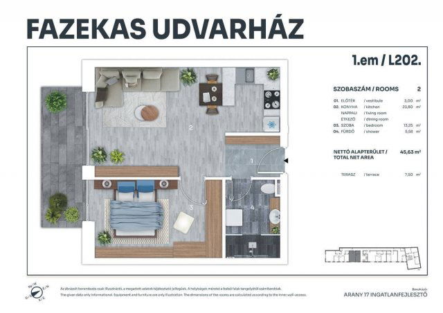 Eladó téglalakás, Tatán, Fazekas utcában 74.1 M Ft, 2 szobás