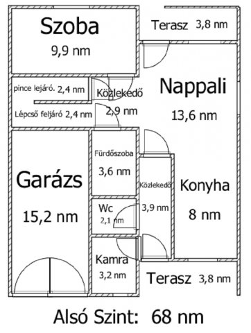 Eladó családi ház, Ajkán 65.9 M Ft, 3+1 szobás