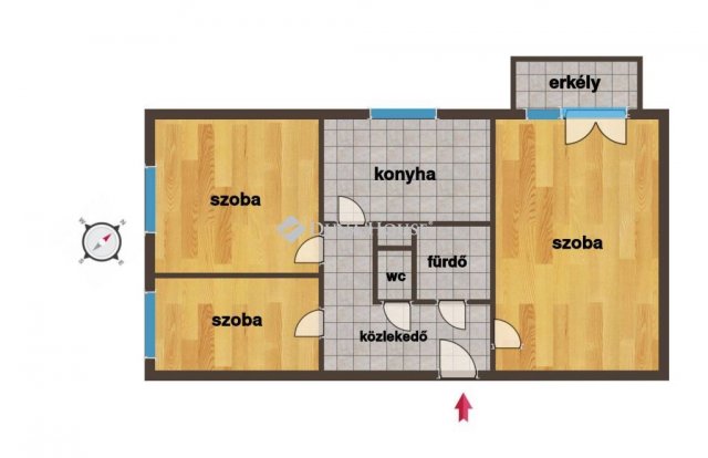 Eladó panellakás, Győrött 53.9 M Ft, 2+1 szobás