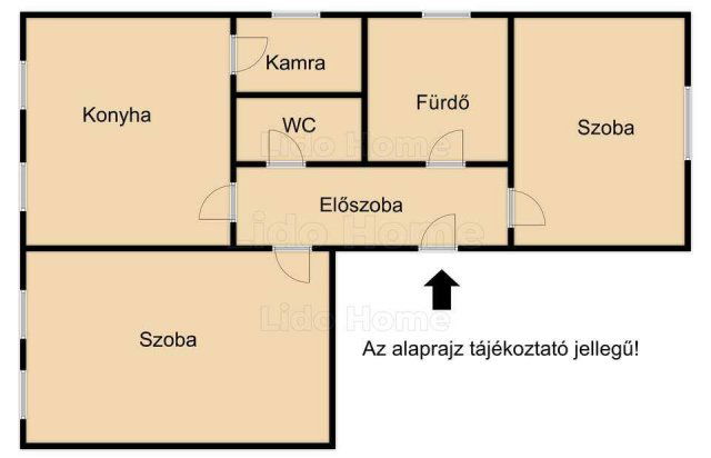 Eladó téglalakás, Várpalotán 26 M Ft, 2 szobás