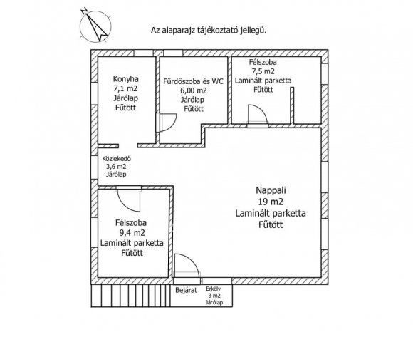 Eladó téglalakás, Győrött 59.9 M Ft, 1+2 szobás