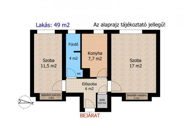 Eladó téglalakás, Győrött 39.9 M Ft, 2 szobás