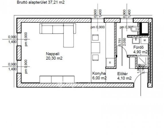 Eladó téglalakás, Bicskén 42 M Ft, 1 szobás