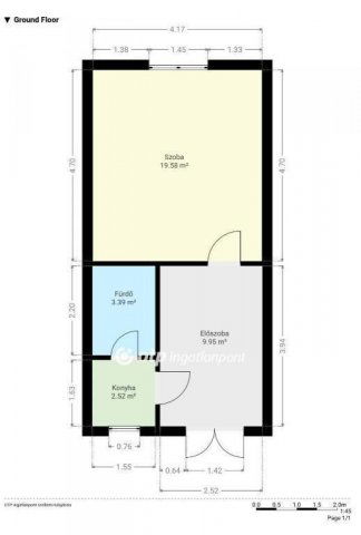 Eladó téglalakás, Pápán 12.9 M Ft, 1 szobás