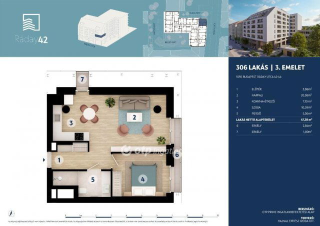 Eladó téglalakás, Budapesten, IX. kerületben 115.5 M Ft