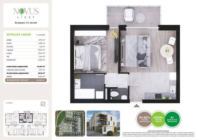 Eladó téglalakás, Budapesten, XV. kerületben, Kékszilva utcában