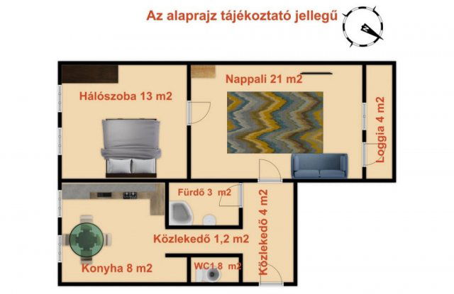 Eladó téglalakás, Vácon, Deákvári fasoron 57.9 M Ft, 2 szobás