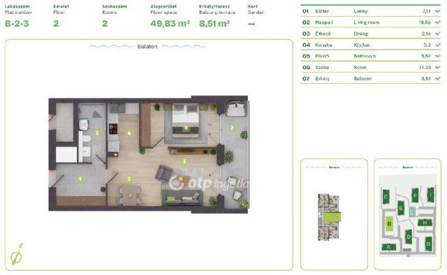 Eladó téglalakás, Balatonszemesen 99.802 M Ft, 2 szobás