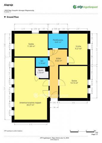 Eladó téglalakás, Pápán 58.5 M Ft, 2+2 szobás