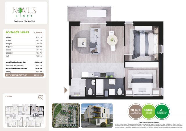 Eladó téglalakás, Budapesten, XV. kerületben, Kékszilva utcában