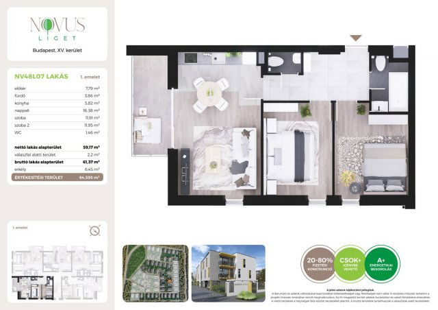 Eladó téglalakás, Budapesten, XV. kerületben, Kékszilva utcában