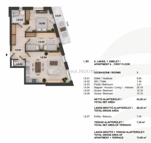 Eladó téglalakás, Balatonfüreden, Jókai Mór utcában 115 M Ft