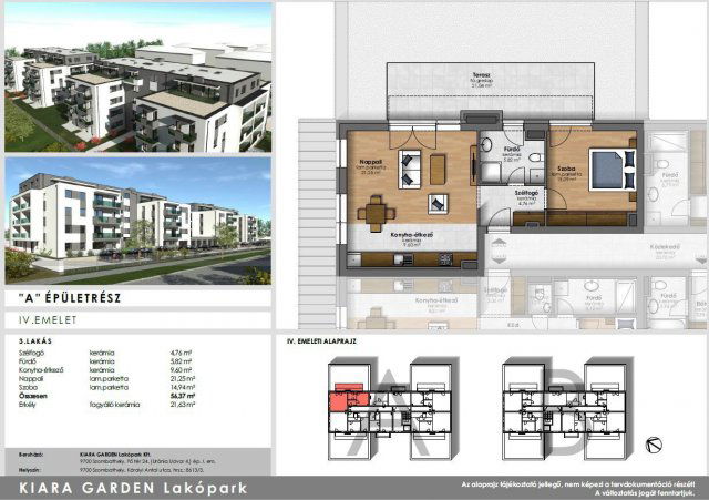 Eladó téglalakás, Szombathelyen, Károlyi Antal utcában 63.9 M Ft