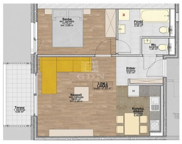 Eladó téglalakás, Budapesten, XIII. kerületben 84.2 M Ft