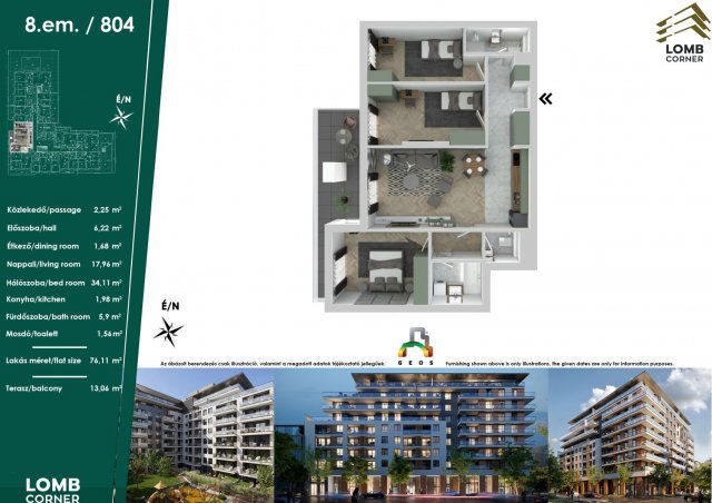 Eladó téglalakás, Budapesten, XIII. kerületben, Lomb utcában