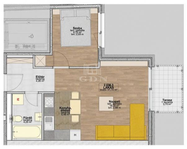 Eladó téglalakás, Budapesten, XIII. kerületben 75.1 M Ft