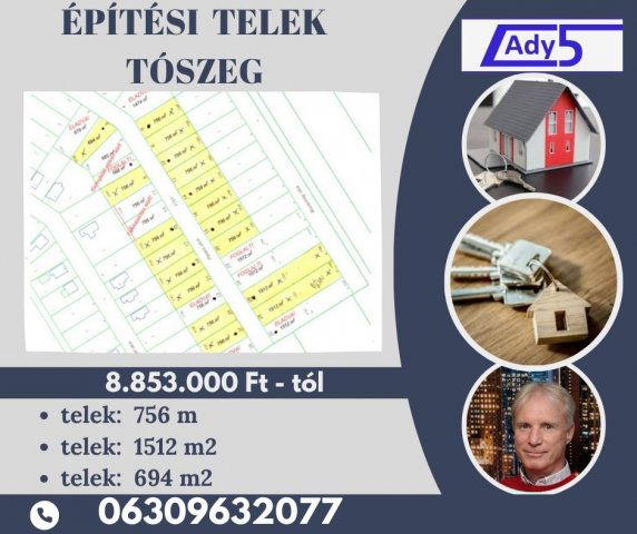 Eladó telek, Tószegen 8.653 M Ft / költözzbe.hu