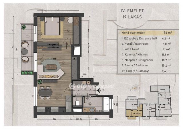 Eladó téglalakás, Budapesten, XIII. kerületben 87.12 M Ft