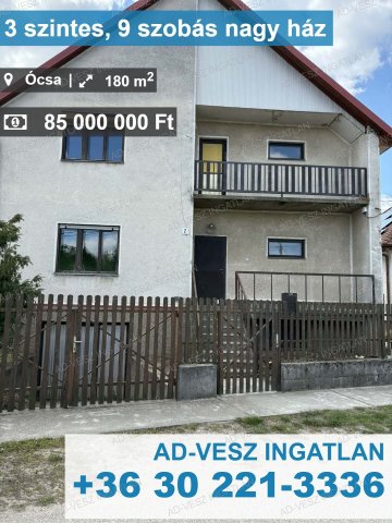 Eladó családi ház, Ócsán 85 M Ft, 9 szobás
