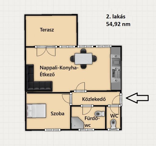 Eladó téglalakás, Cserkeszőlőn 44.54 M Ft, 2 szobás