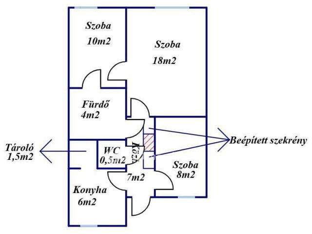 Eladó téglalakás, Békésen 19.5 M Ft, 1+2 szobás