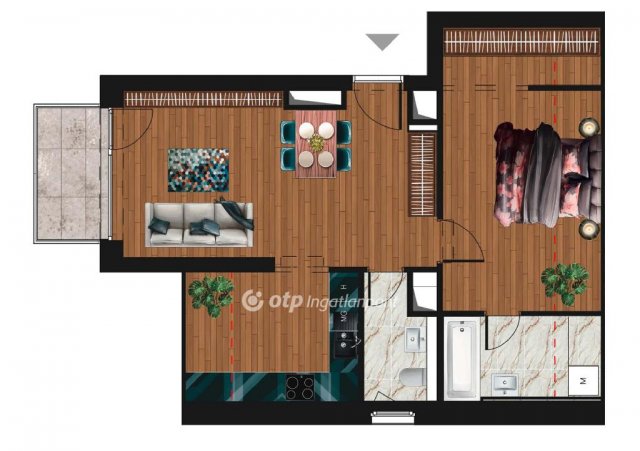 Eladó téglalakás, Dunaföldváron 57.514 M Ft, 2 szobás