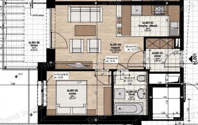 Eladó téglalakás, Veszprémben 50.99 M Ft, 2 szobás
