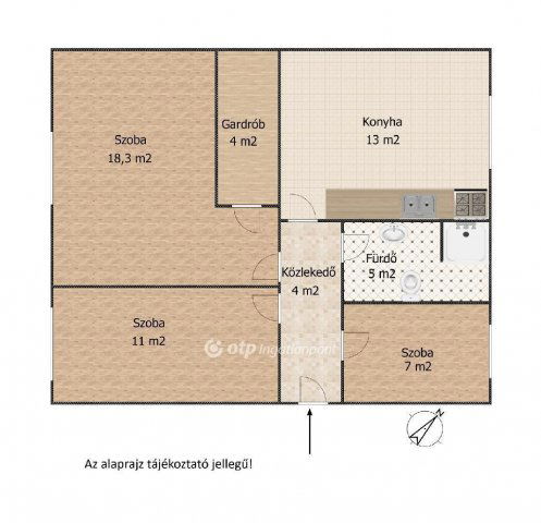 Eladó téglalakás, Szigetszentmiklóson 59.9 M Ft, 2+1 szobás