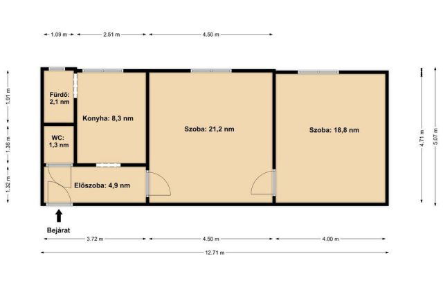 Eladó téglalakás, Budapesten, X. kerületben 58 M Ft, 2 szobás