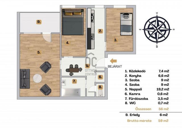 Eladó téglalakás, Budapesten, XXI. kerületben 67.9 M Ft