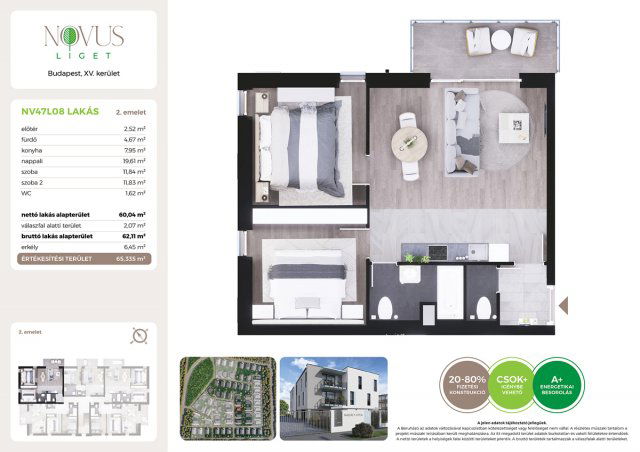 Eladó téglalakás, Budapesten, XV. kerületben, Kékszilva utcában