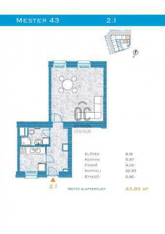 Eladó téglalakás, Budapesten, IX. kerületben 77.5 M Ft, 1 szobás