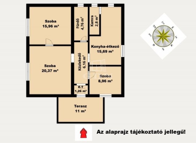 Eladó családi ház, Ócsán 76.9 M Ft, 3 szobás