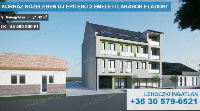 Eladó téglalakás, Nyíregyházán 44.5 M Ft, 2 szobás