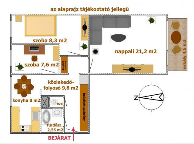 Eladó panellakás, Budapesten, XXI. kerületben 63 M Ft, 2+1 szobás