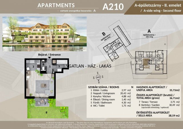 Eladó téglalakás, Veresegyházon 58.92 M Ft, 1 szobás
