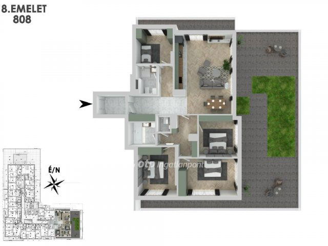 Eladó téglalakás, Budapesten, XIII. kerületben 214.2 M Ft