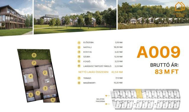 Eladó téglalakás, Balatonföldváron 83 M Ft, 2 szobás