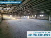 Kiadó ipari ingatlan, Dabason 320 E Ft / hó / költözzbe.hu