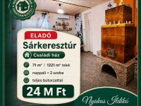 Eladó családi ház, Sárkeresztúron 24 M Ft, 2 szobás