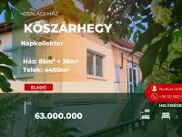 Eladó családi ház, Kőszárhegyen 63 M Ft, 2 szobás