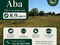 Eladó telek, Abában 8.9 M Ft / költözzbe.hu